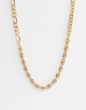 ASOS DESIGN mixed chain necklace in gold tone - Gold ASOS DESIGN mixed chain necklace in gold tone - Gold