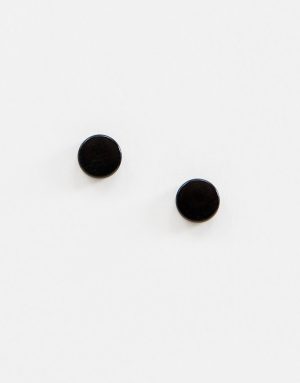 ASOS DESIGN slim plug earrings in black - Black ASOS DESIGN slim plug earrings in black - Black