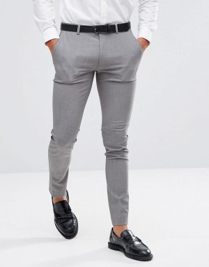 ASOS DESIGN super skinny smart pants in gray - Gray ASOS DESIGN super skinny smart pants in gray - Gray