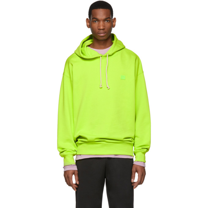 Acne Studios Green Oversized Farrin Face Hoodie | The Fashionisto