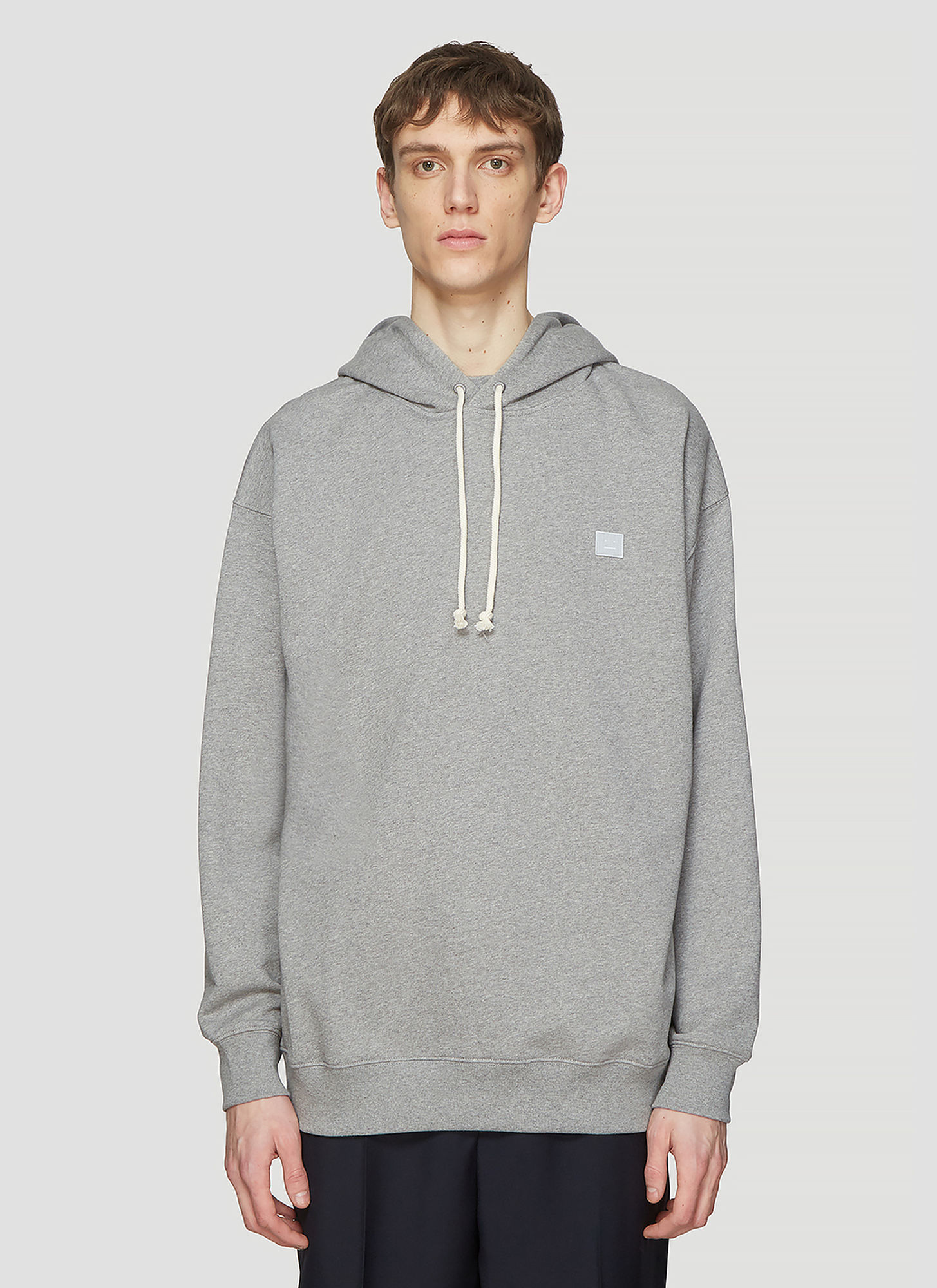 Acne Studios Hooded Oversized Face Patch Sweatshirt in Grey size S ...
