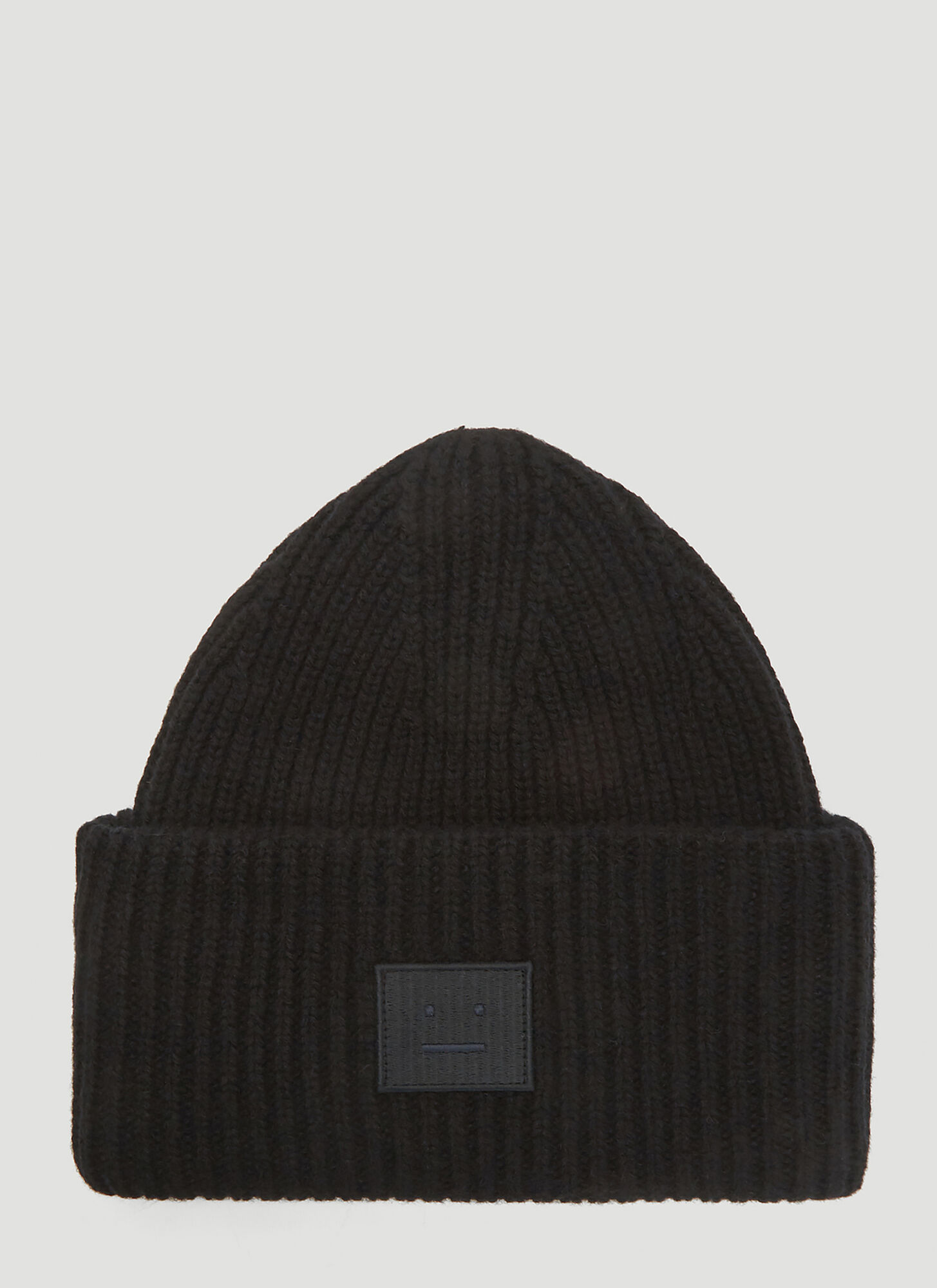 Acne Studios Pansy N Face Knit Hat in Black size One Size | The Fashionisto