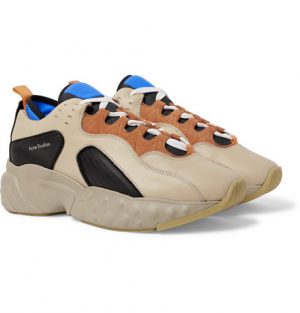 Acne Studios - Rockaway Suede-Trimmed Leather Sneakers - Men - Beige Acne Studios - Rockaway Suede-Trimmed Leather Sneakers - Men - Beige