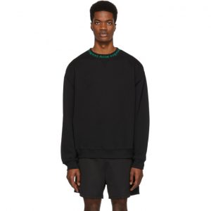Acne Studios SSENSE Exclusive Black and Green Flogho Sweater Acne Studios SSENSE Exclusive Black and Green Flogho Sweater