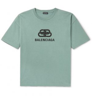 Balenciaga - Logo-Print Cotton-Jersey T-Shirt - Men - Green Balenciaga - Logo-Print Cotton-Jersey T-Shirt - Men - Green