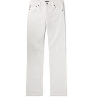 Balenciaga - Slim-Fit Distressed Stretch-Denim Jeans - Men - White Balenciaga - Slim-Fit Distressed Stretch-Denim Jeans - Men - White