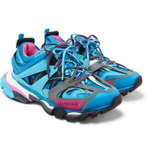 Balenciaga - Track Nylon, Mesh and Rubber Sneakers - Men - Blue Balenciaga - Track Nylon, Mesh and Rubber Sneakers - Men - Blue