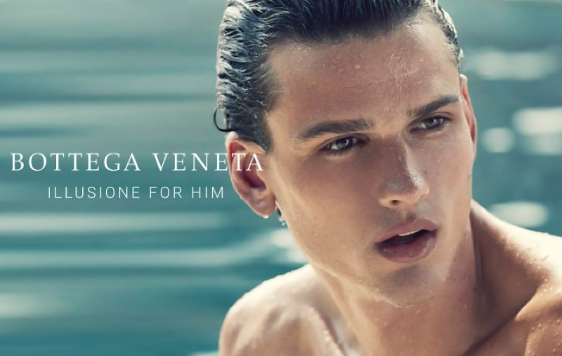 Simon Nessman fronts the fragrance campaign for Bottega Veneta Illusione for Him.