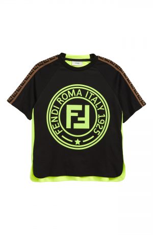 Boy's Fendi Neon Logo T-Shirt, Size 4Y - Black Boy's Fendi Neon Logo T-Shirt, Size 4Y - Black