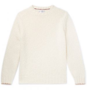 Brunello Cucinelli - Alpaca-Blend Sweater - Men - Cream Brunello Cucinelli - Alpaca-Blend Sweater - Men - Cream