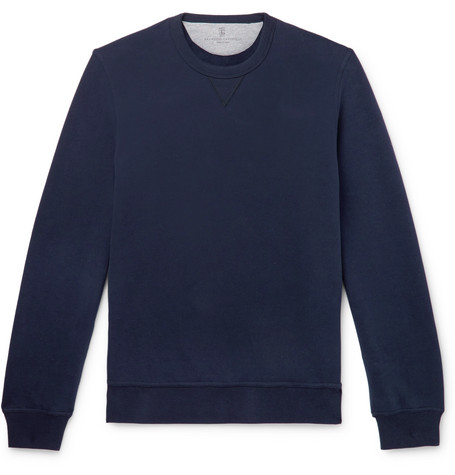 Brunello Cucinelli – Fleece-Back Stretch-Cotton Jersey Sweatshirt – Men ...