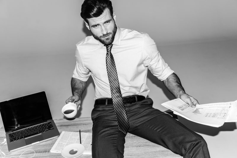 Business Man Working Handsome Model