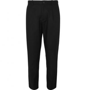 Club Monaco - Black Slim-Fit Pleated Cotton-Twill Trousers - Men - Black Club Monaco - Black Slim-Fit Pleated Cotton-Twill Trousers - Men - Black