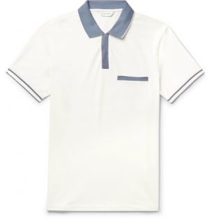 Club Monaco - Contrast-Trimmed Stretch-Cotton Piqué Polo Shirt - Men - White Club Monaco - Contrast-Trimmed Stretch-Cotton Piqué Polo Shirt - Men - White