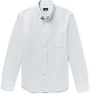 Club Monaco - Slim-Fit Button-Down Collar Double-Faced Cotton Shirt - Men - Sky blue Club Monaco - Slim-Fit Button-Down Collar Double-Faced Cotton Shirt - Men - Sky blue