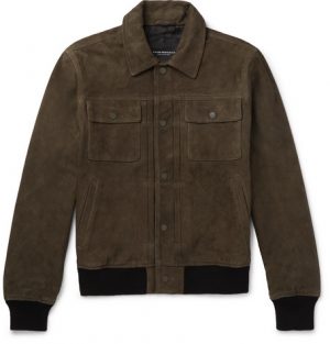 Club Monaco - Suede Trucker Jacket - Men - Green Club Monaco - Suede Trucker Jacket - Men - Green