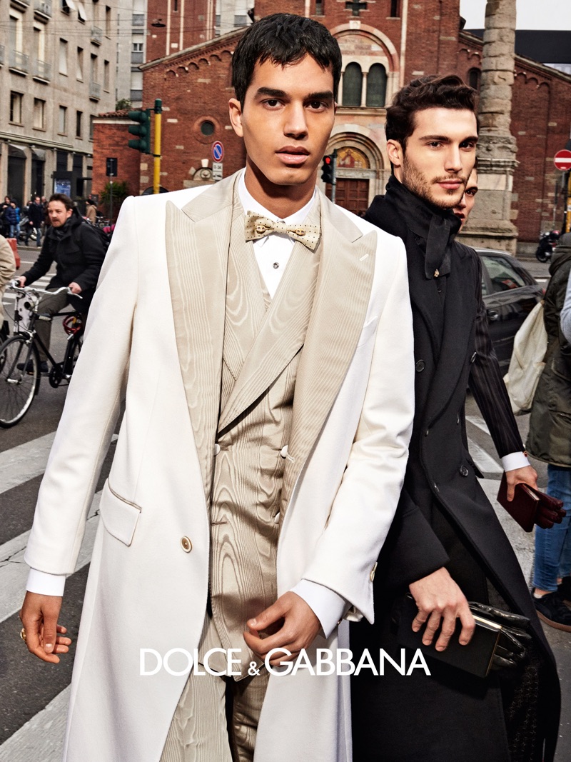 Saif Khorchid and Federico Massaro appear in Dolce & Gabbana's fall-winter 2019 men's campaign.