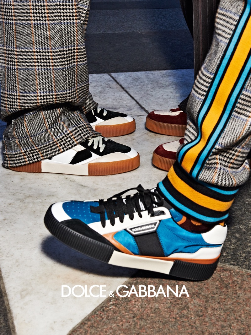 Dolce & Gabbana features its colorful sneakers as part of its fall-winter 2019 men's campaign.