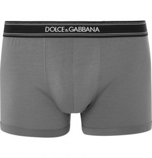 Dolce & Gabbana - Stretch-Cotton Boxer Briefs - Men - Gray Dolce & Gabbana - Stretch-Cotton Boxer Briefs - Men - Gray
