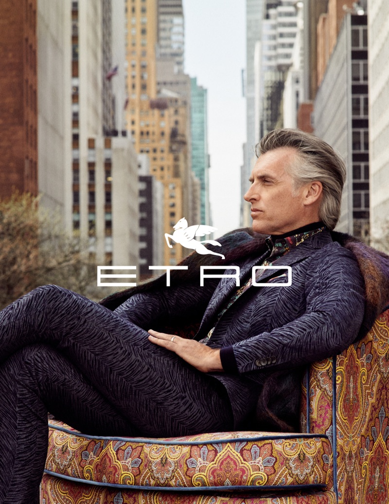 John Pearson appears in Etro's fall-winter 2019 men's campaign.