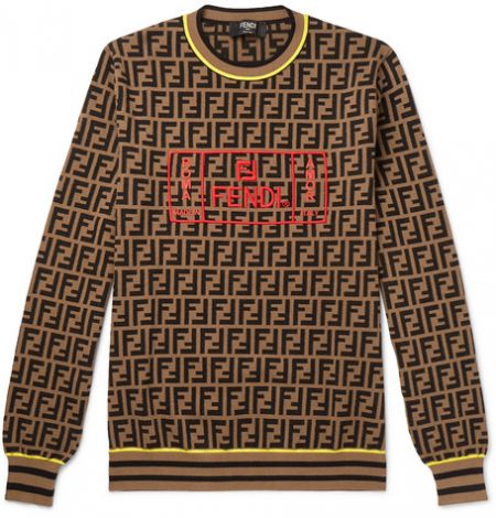 Fendi – Logo-Intarsia Knitted Sweater – Men – Brown | The Fashionisto
