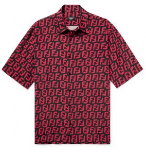 Fendi - Logo-Print Woven Shirt - Men - Black Fendi - Logo-Print Woven Shirt - Men - Black