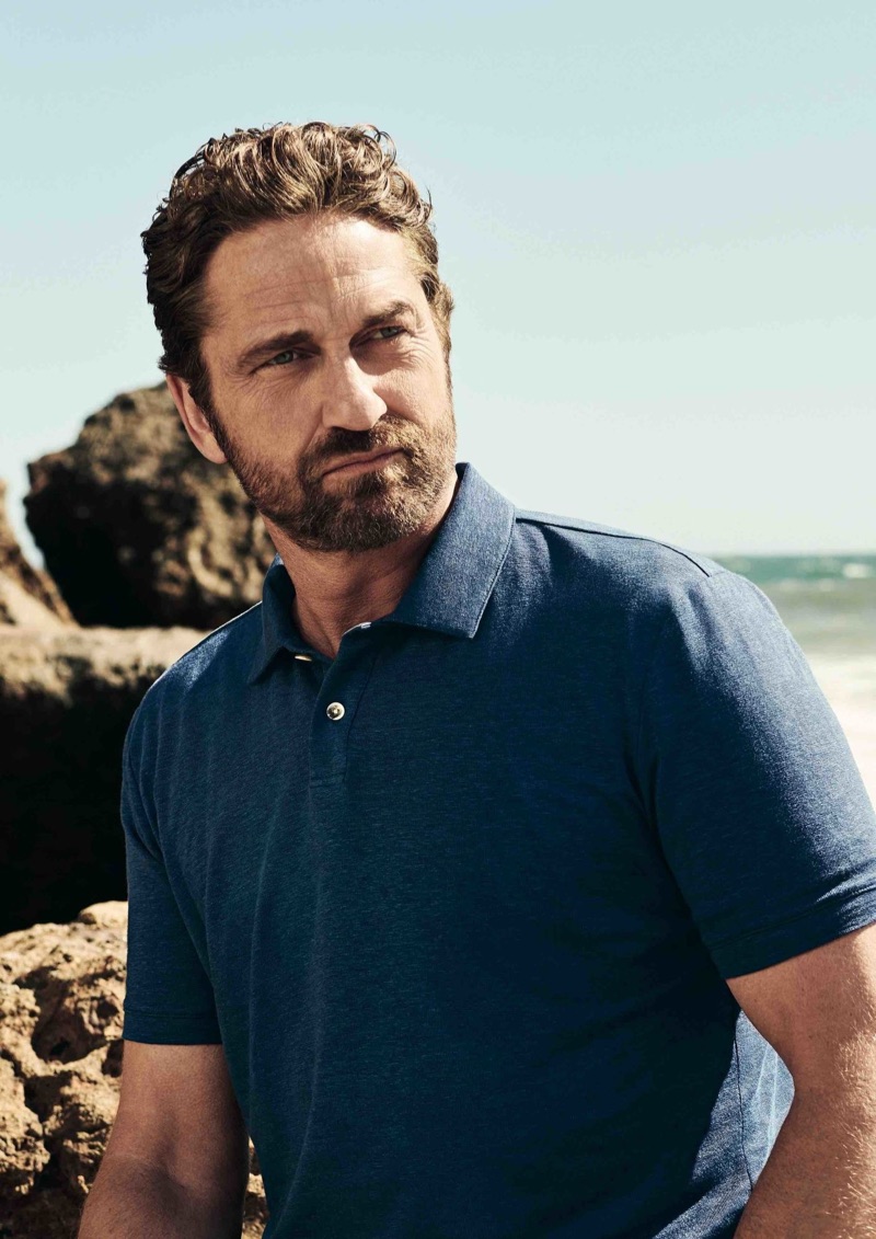 Donning a polo, Gerard Butler fronts a campaign for OLYMP.