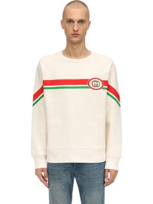 Gg Logo Print Cotton Sweatshirt Gg Logo Print Cotton Sweatshirt