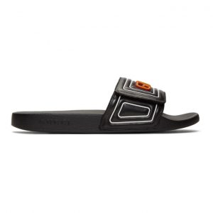 Gucci Black Leather Logo Slides Gucci Black Leather Logo Slides