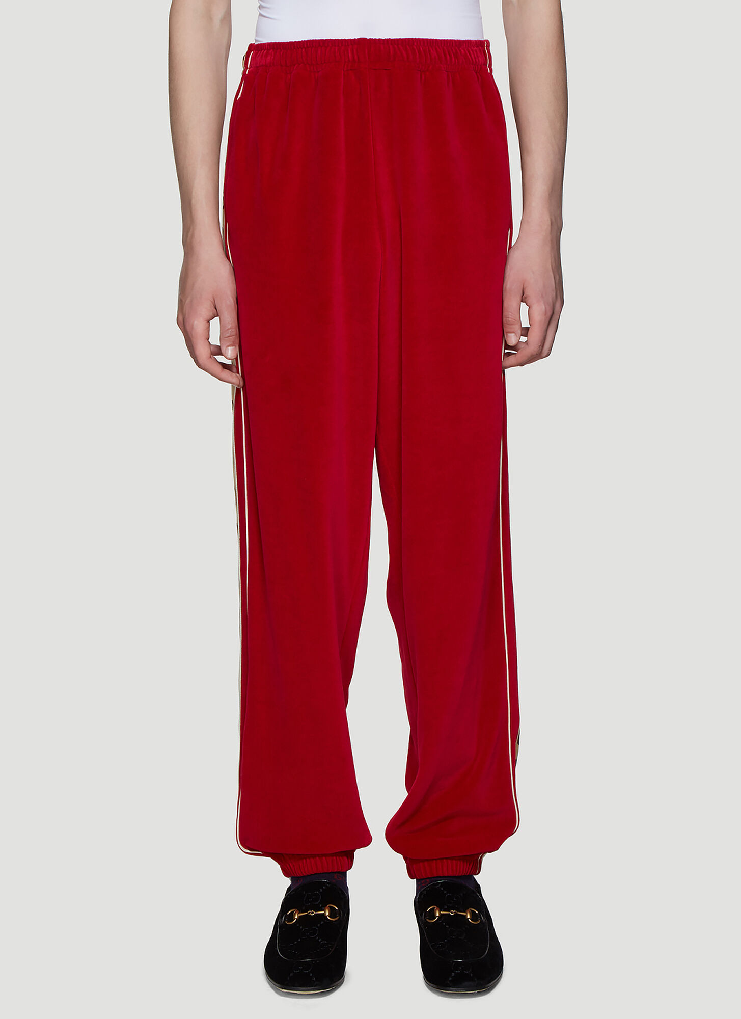 velour track pants
