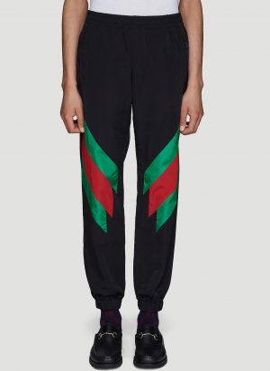 Gucci Web Intarsia Nylon Track Pants in Black size XL Gucci Web Intarsia Nylon Track Pants in Black size XL