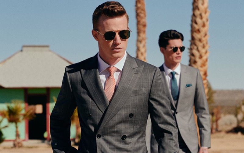 Men's tailored grey suits from INDOCHINO