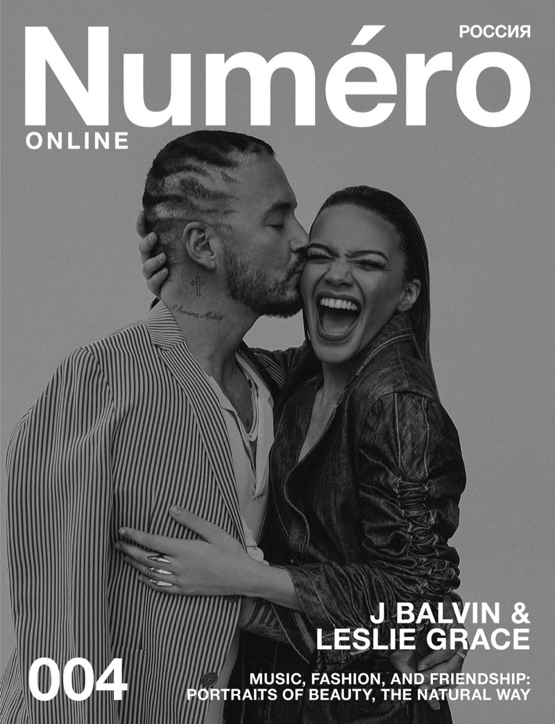 Manny Roman photographs J Balvin and Leslie Grace for Numéro Russia.