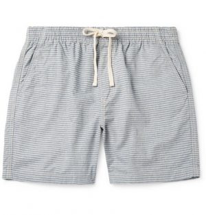 J.Crew - Dock Striped Cotton-Chambray Drawstring Shorts - Men - Light blue J.Crew - Dock Striped Cotton-Chambray Drawstring Shorts - Men - Light blue