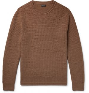 J.Crew - Honeycomb-Knit Cotton Sweater - Men - Brown J.Crew - Honeycomb-Knit Cotton Sweater - Men - Brown