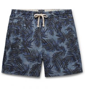 J.Crew - Printed Indigo-Dyed Cotton-Chambray Drawstring Shorts - Men - Indigo J.Crew - Printed Indigo-Dyed Cotton-Chambray Drawstring Shorts - Men - Indigo