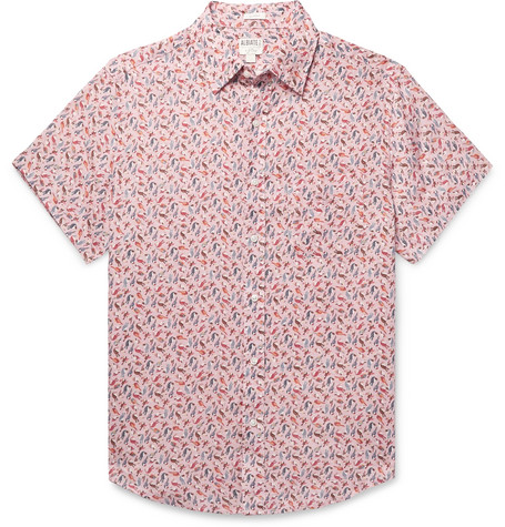 J.Crew – Printed Linen Shirt – Men – Pink | The Fashionisto