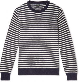 J.Crew - Striped Slub Cotton Sweater - Men - Navy J.Crew - Striped Slub Cotton Sweater - Men - Navy