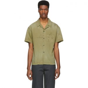 John Elliott Green Petrol Bowling Short Sleeve Shirt John Elliott Green Petrol Bowling Short Sleeve Shirt
