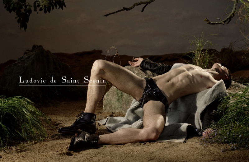 Model Jan B appears in Ludovic de Saint Sernin's fall-winter 2019 campaign.