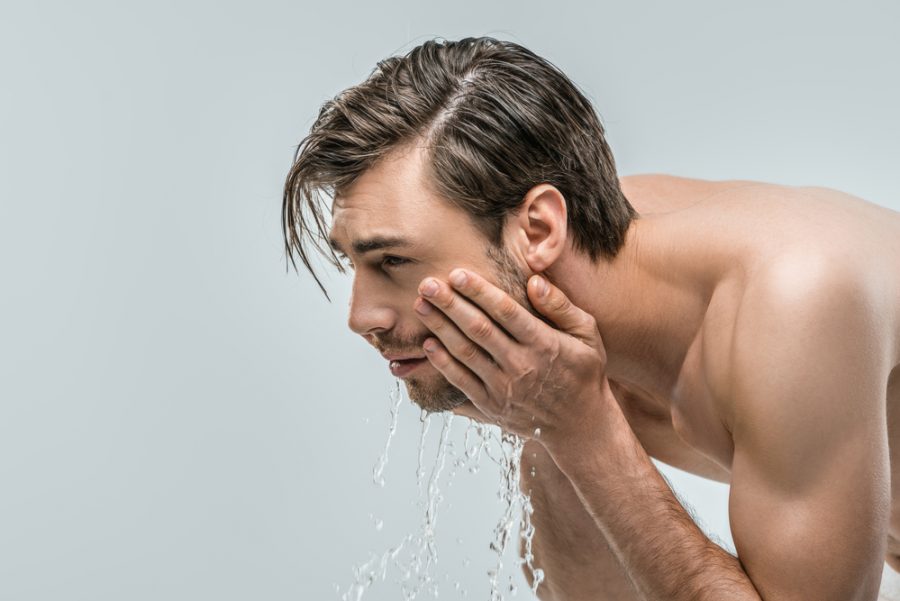 Male Model Washing Face