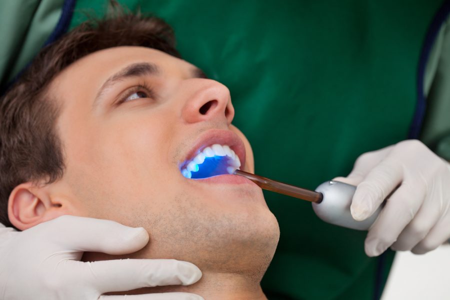 Man Getting Teeth Whitening Man Getting Teeth Whitening