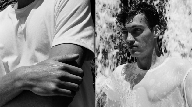 Swann Guerrault Ventures Outdoors in Massimo Dutti Sustainable Collection Wearing white, Swann Guerrault wears sustainable fashions from Massimo Dutti.