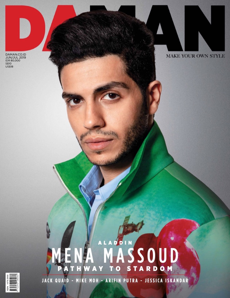 Mena Massoud covers the June/July 2019 issue of Da Man.