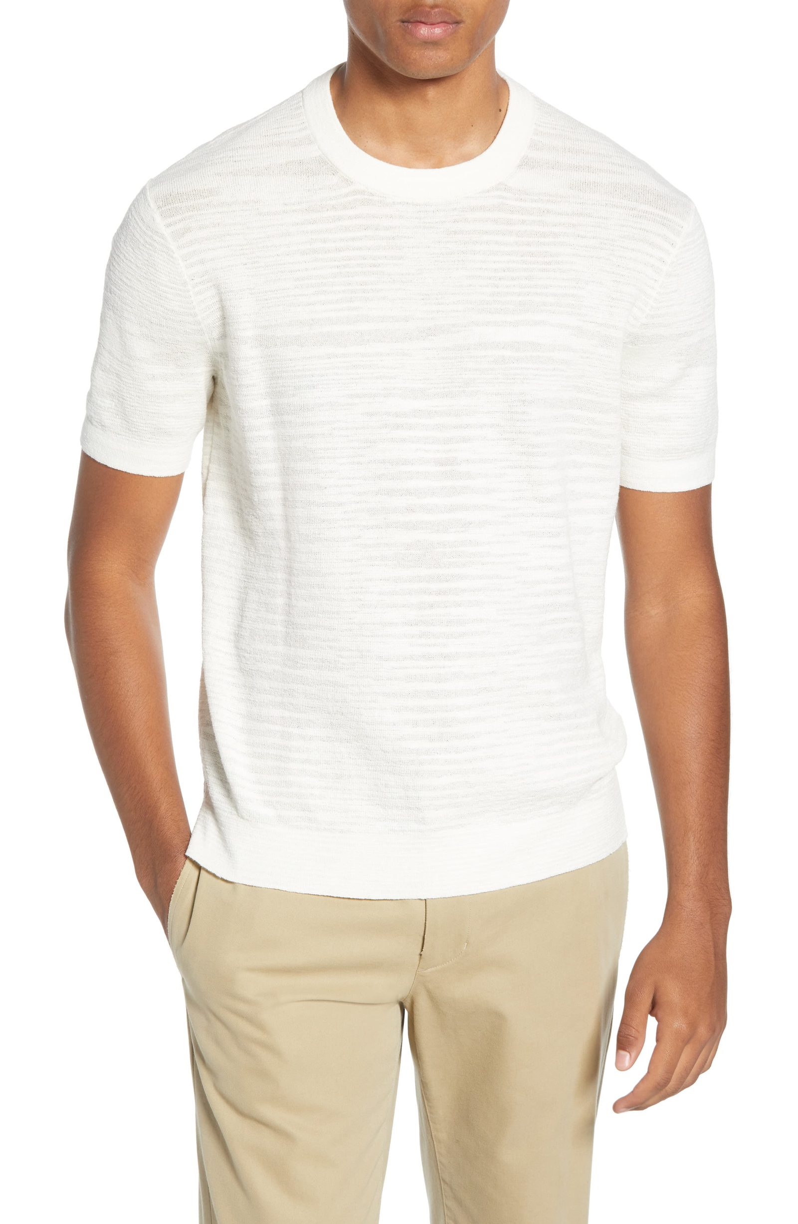 white short sleeve sweater