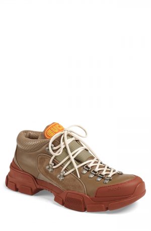 Men's Gucci Leather & Original Gg Trekking Boot, Size 8US / 7UK - Beige Men's Gucci Leather & Original Gg Trekking Boot, Size 8US / 7UK - Beige
