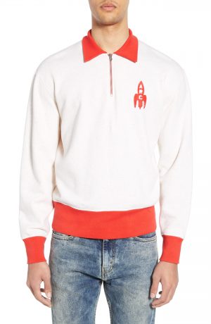 Men's Levi's Vintage Clothing 1950S Quarter Zip Sweatshirt, Size X-Large - Ivory Men's Levi's Vintage Clothing 1950S Quarter Zip Sweatshirt, Size X-Large - Ivory