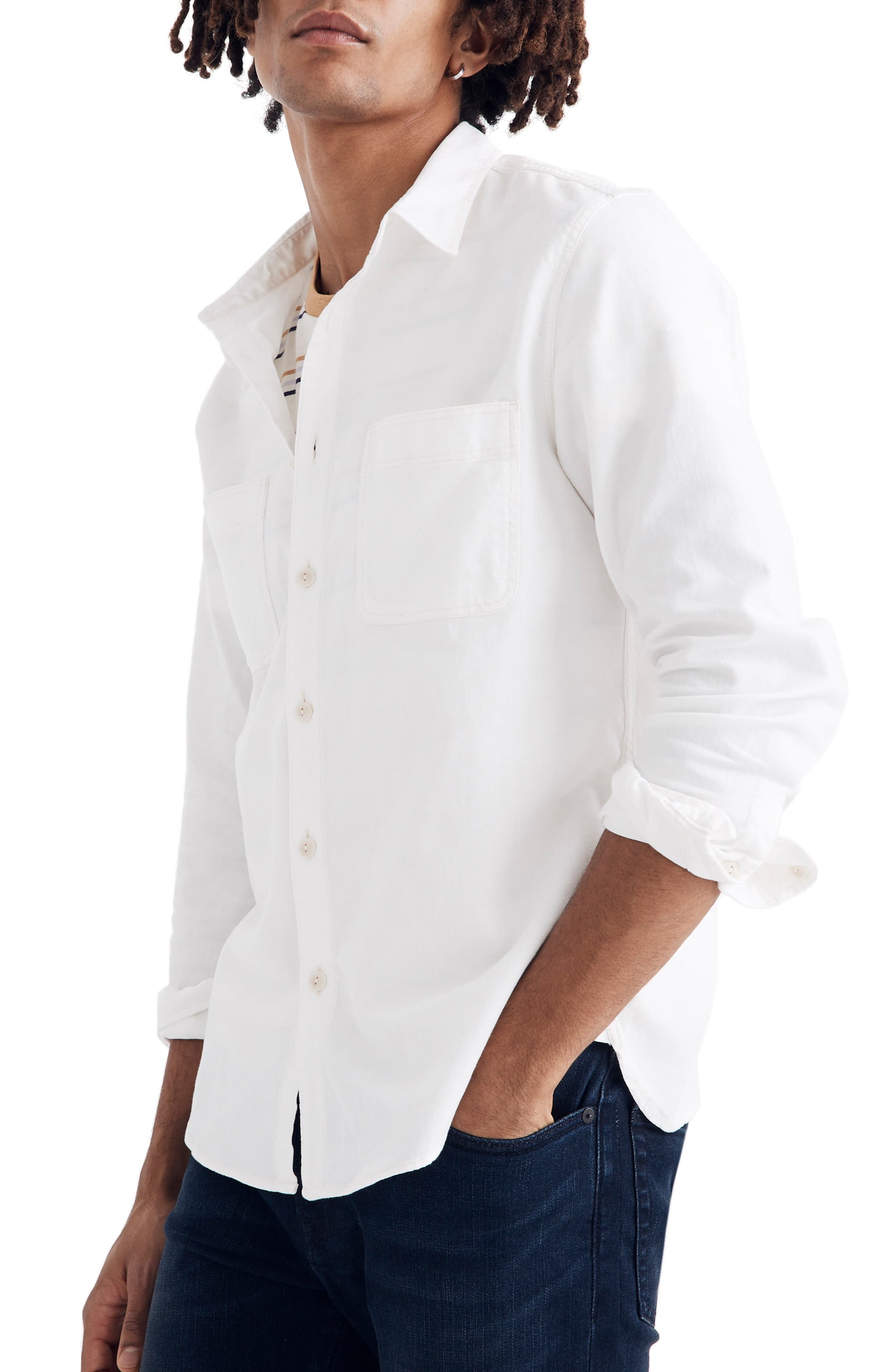 white button down for men