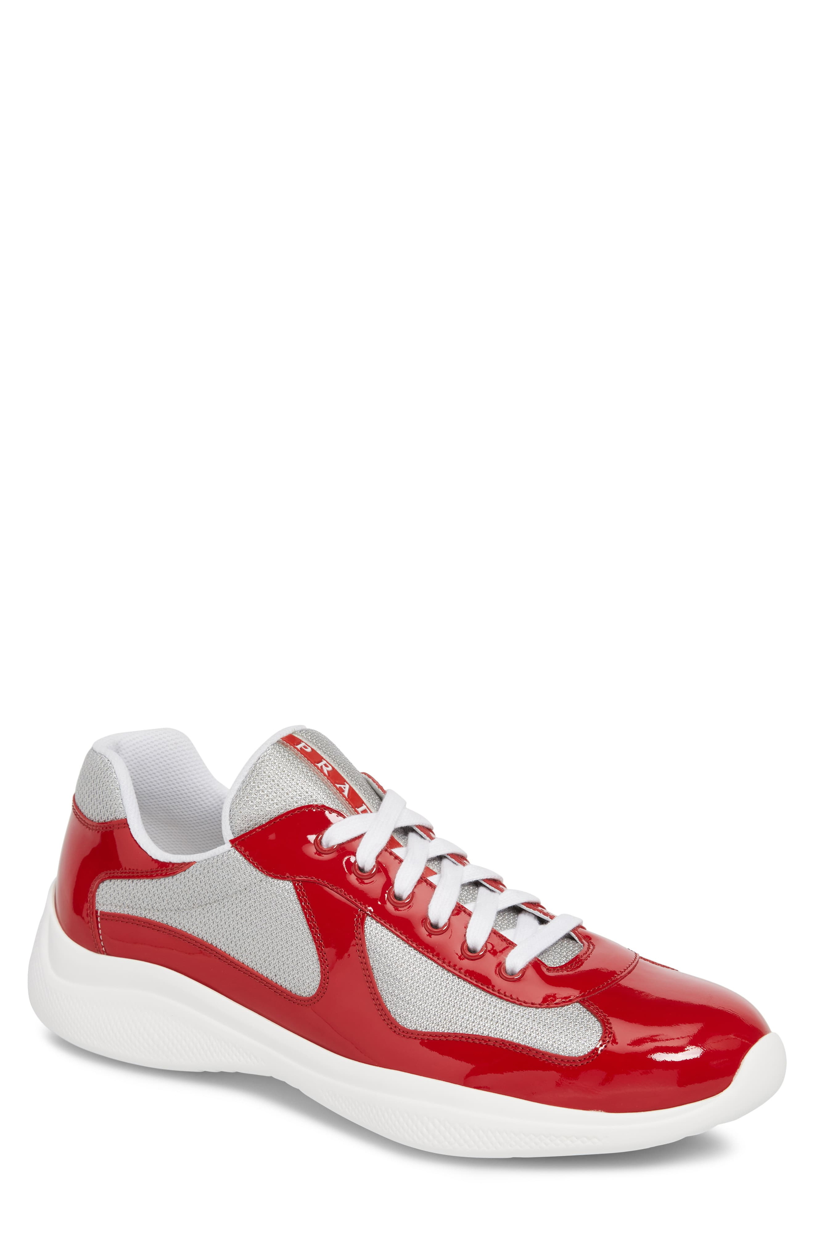 mens prada patent leather sneakers