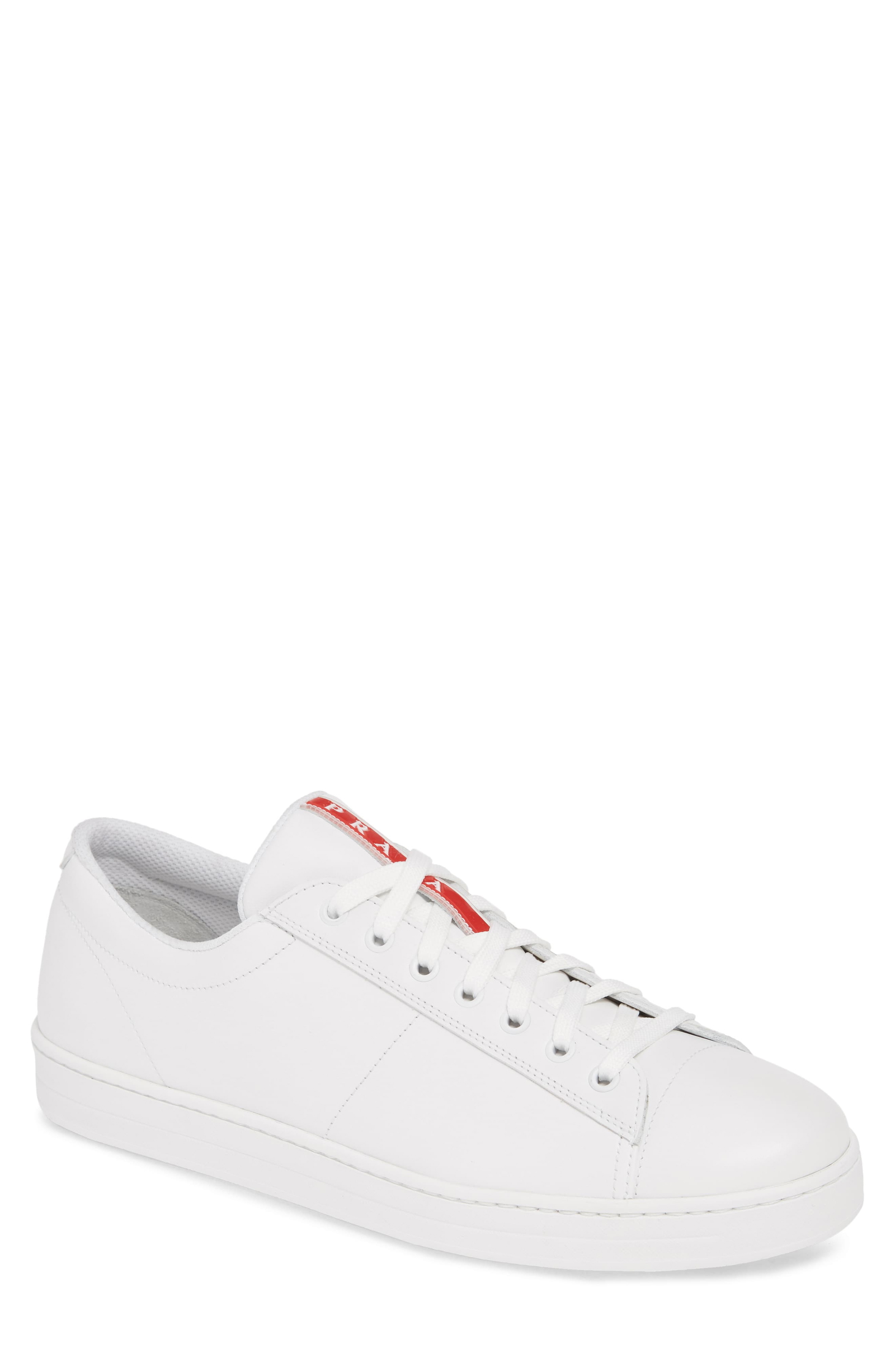 mens prada trainers white